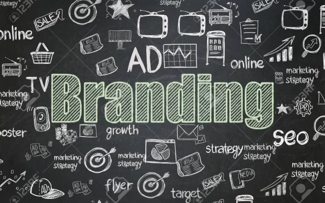 Η λέξη BRANDING σε μαυροπίνακα