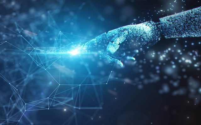 χέρι που αγγίζει το φώς